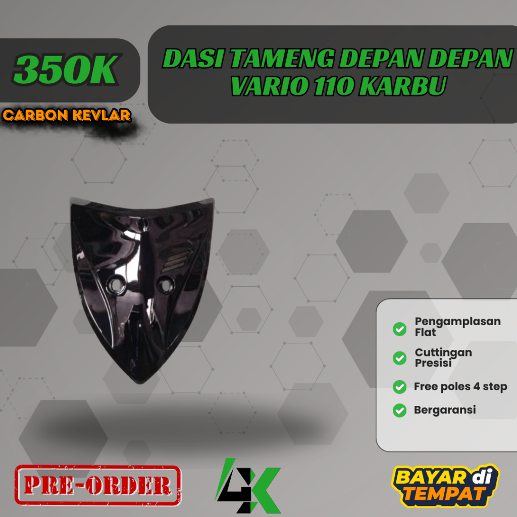Dasi/Tameng Depan Vario 110 Karbu Carbon Kevlar
