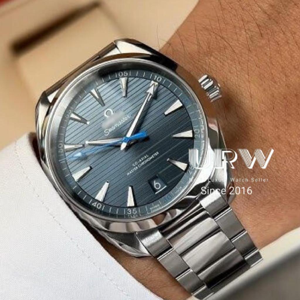 Watches Luxury URW Omega Inspired 205 Urwomega Aquaterra Jam Tangan 41mm Stainless Steel Blue Dial V