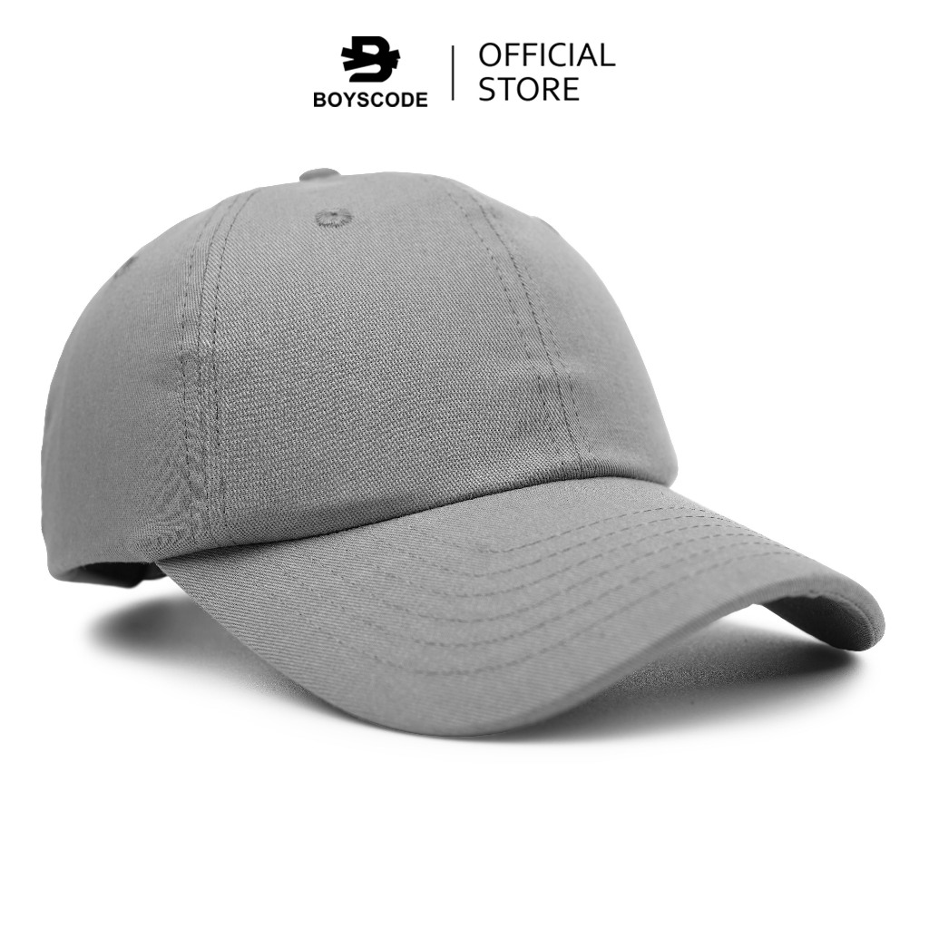 BOYSCODE Topi Baseball Polos Polo Cap Basic Distro Pria Wanita Abu / Topi Bisbol Unisex