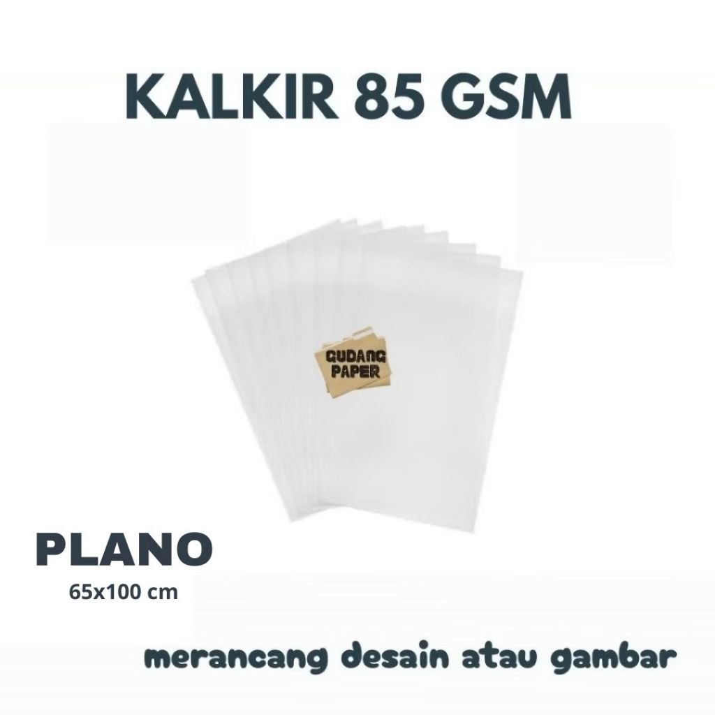 Kertas Kalkir 80-85 GSM 1 plano / Kertas Kalkir Tracing Paper Transparan / Kertas Kalkir 65x100