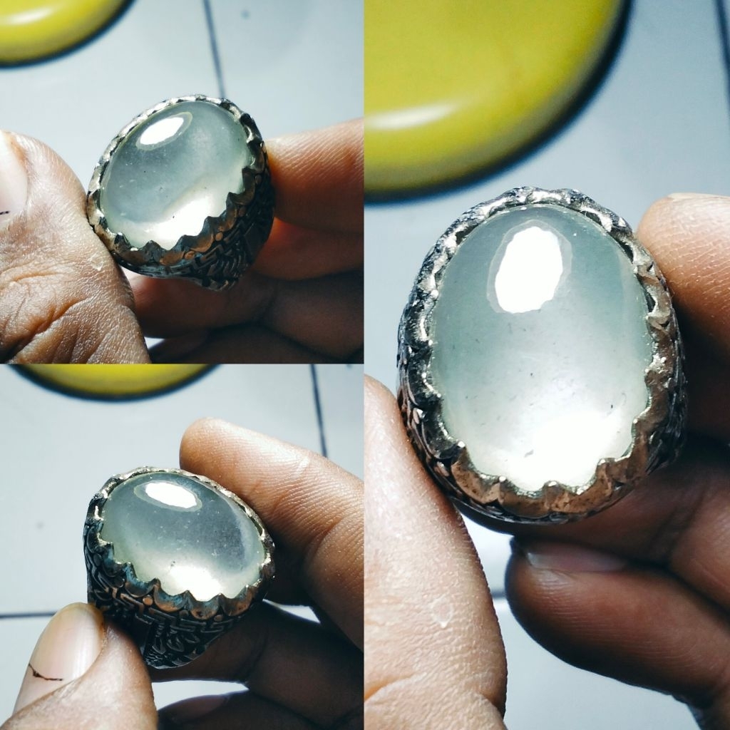 Batu cincin natural cubung es kinyang air serat embun Cc46