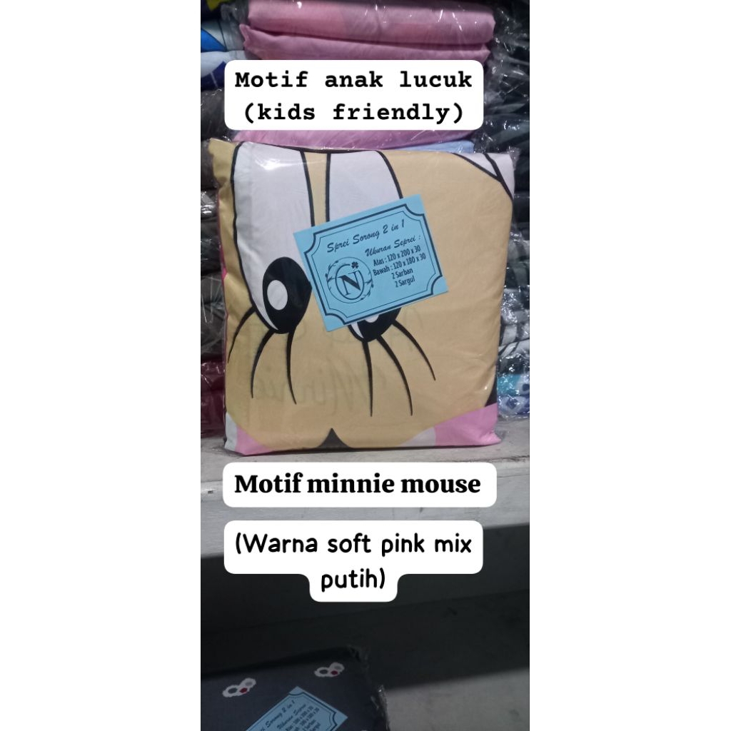 Sprei Sorong 2in1 | Sprei kasur bed sorong 1 set | isian 2 Sprei ukuran 120x200x30 (kasur atas) dan 