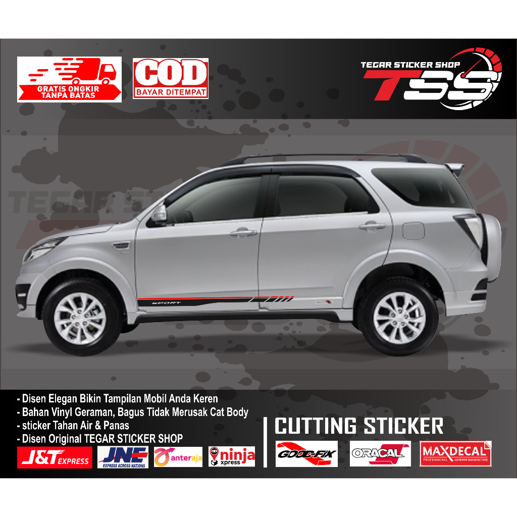 sticker mobil terios sticker mobil daihatsu terios stiker mobil terios keren sticker variasi mobil