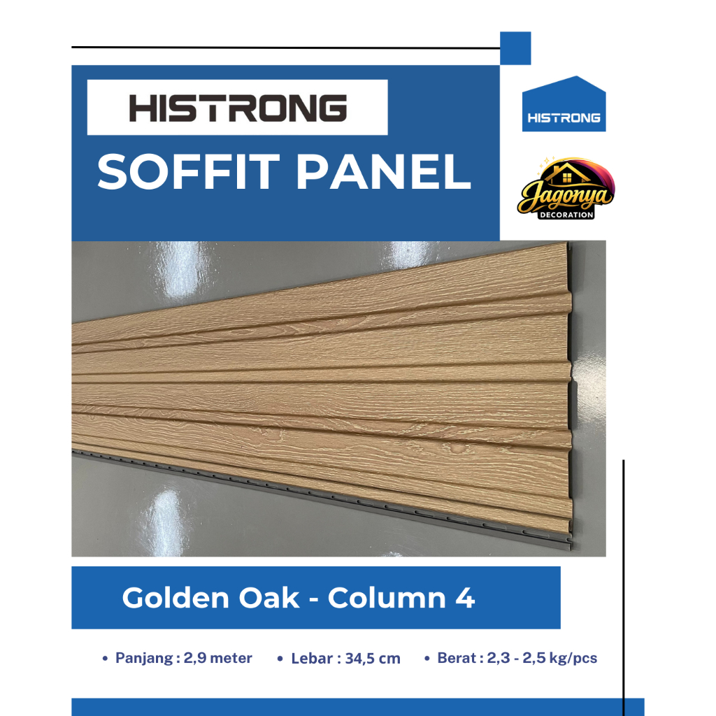 Histrong Soffit Panel PVC Plafon Dinding Indoor Outdoor Plafond Wall Panel Golden Oak