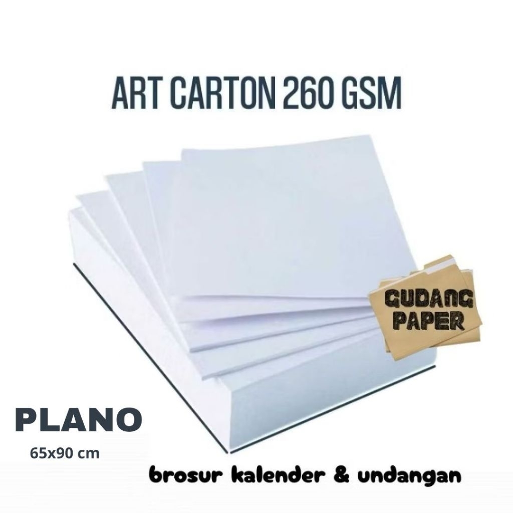 Art Carton 260 gsm 1 plano / Kertas Art Carton 260 Gsm 65x90