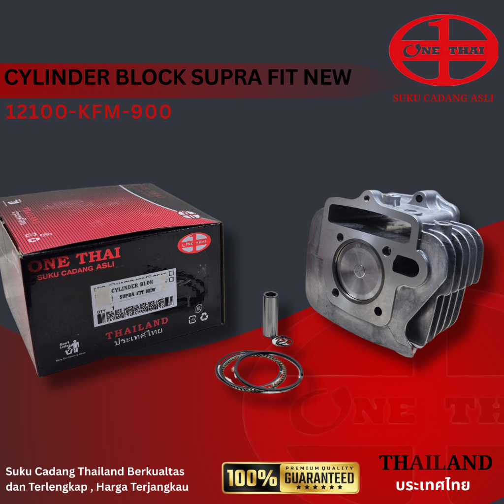 ONETHAI Cylinder Block KFM Supra Fit 100 Blok Mesin Revo Astrea Legenda Blok Seher Comp Set