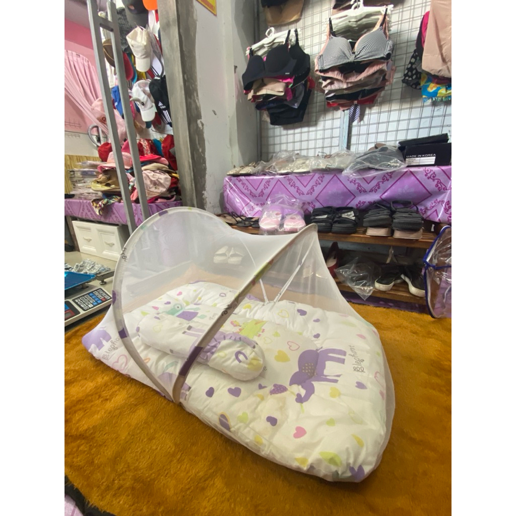 PL kasur kelambu bayi satu set guling saja  motif hewan(noda) PJ 86 cm L 53 cm