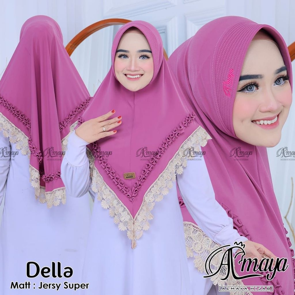 HIJAB ALMAYA DELLA // HIJAB INSTAN RENDA // HIJAB RENDA // HIJAB JERSEY INSTAN // HIJAB GROSIR MURAH