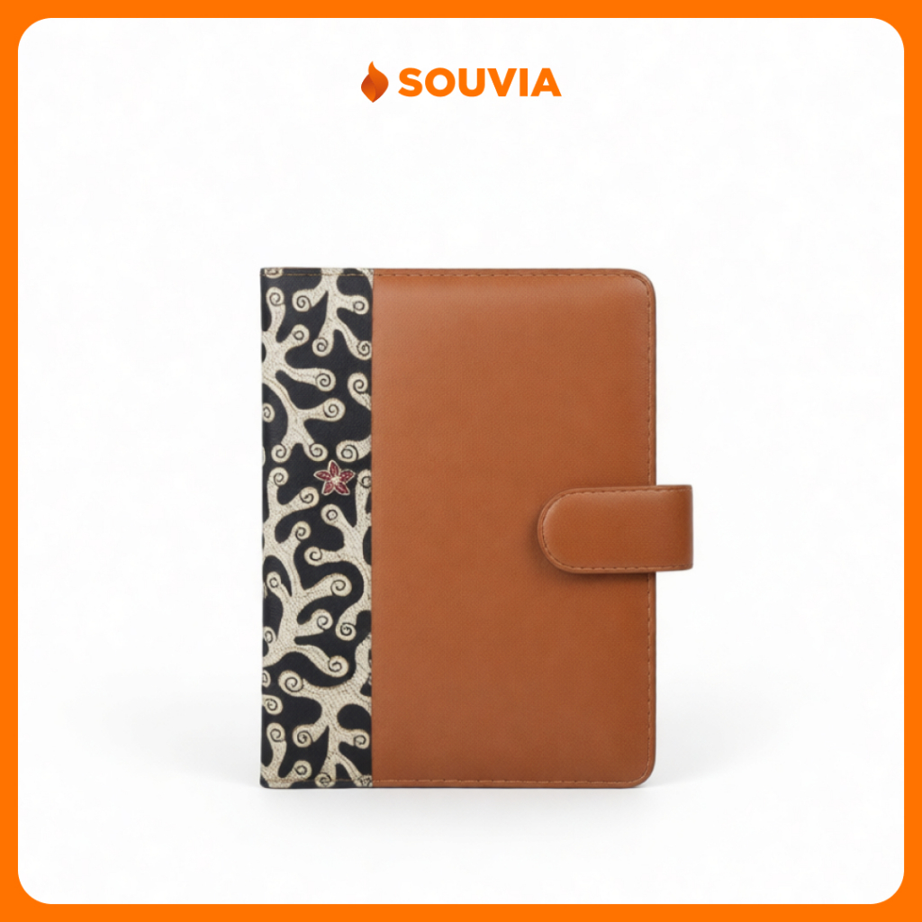 SOUVIA - Binder 6 Ring Buku Agenda Reina Kulit Sintetis Mix Batik