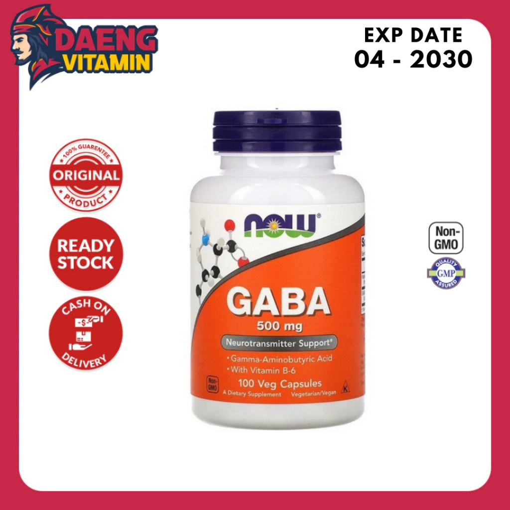NOW GABA 500mg, 100 Capsules | Mood Stabil & Bebas Stres
