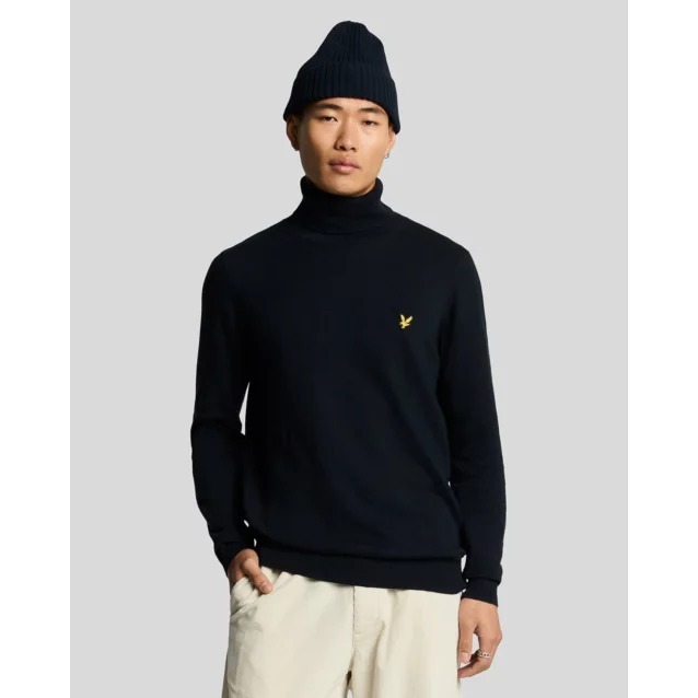 Lyle & Scott Cotton Merino Turtleneck Jumper (Dark Navy) Original