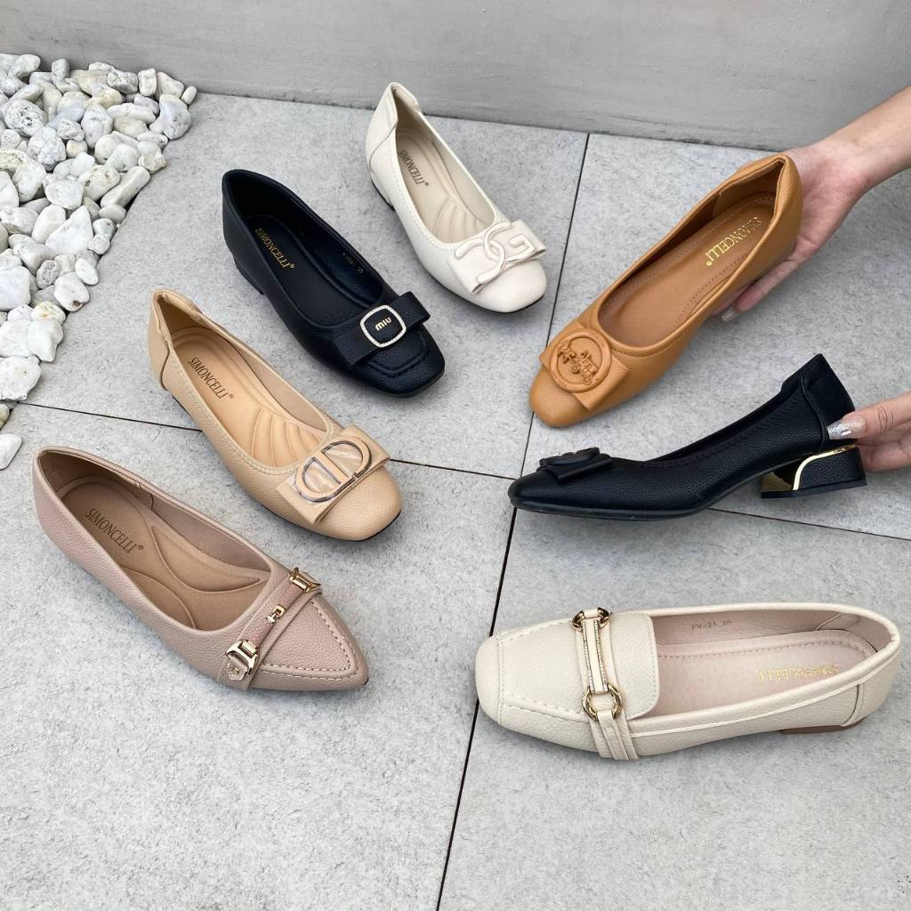Simoncelli Sepatu Wanita Import Cuci Gudang | Sandal Flat Wanita Import | Sepatu Korea | Sepatu Kerj