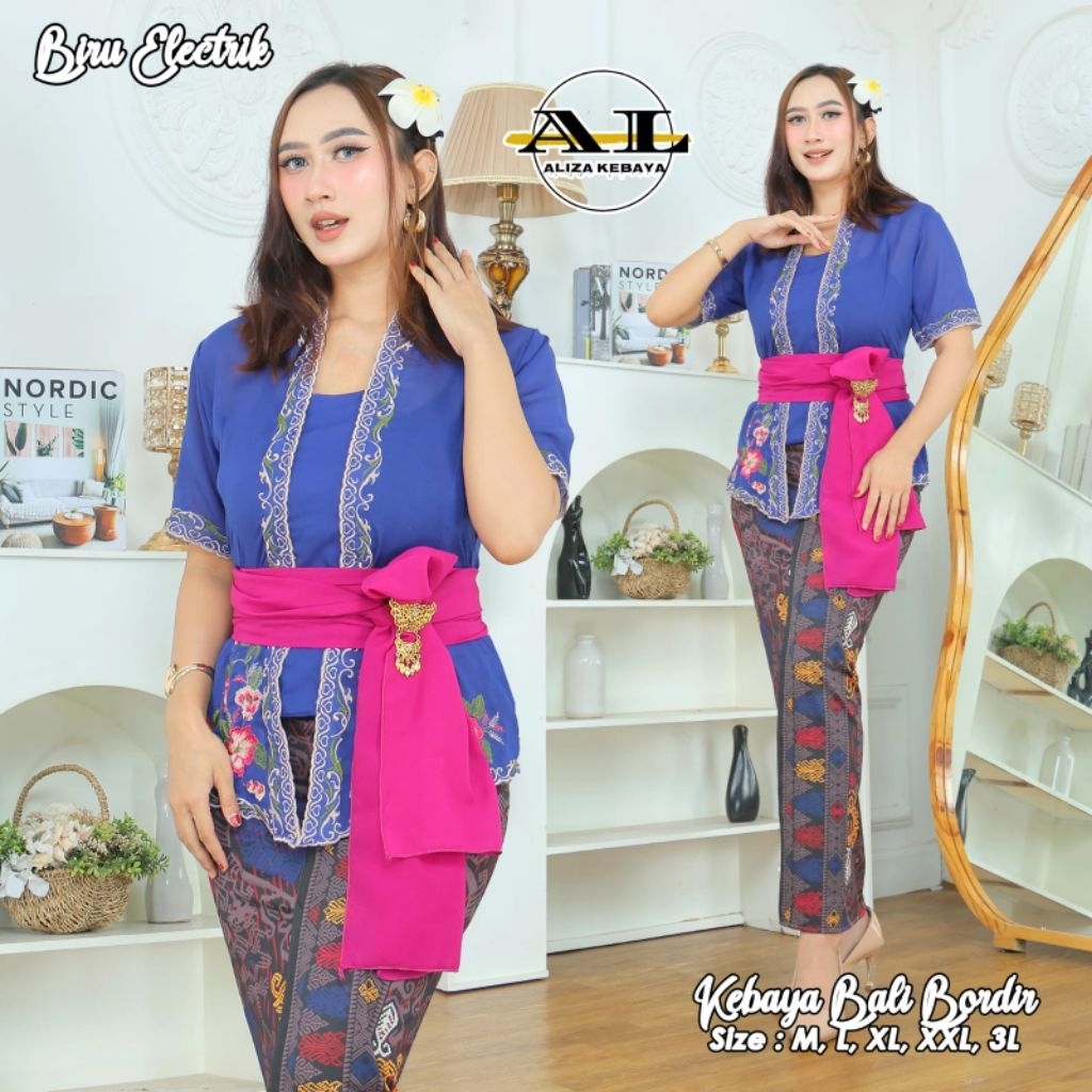 kebaya bali bordir /kamen bali/set baju wisuda