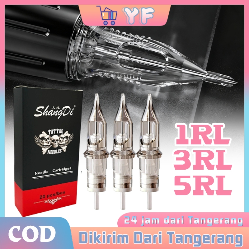 20Pcs Jarum Catridge Tatto Bulat / 1/3/5RL Jarum Tatto Stainless 316 / Alat Tatto Berguna