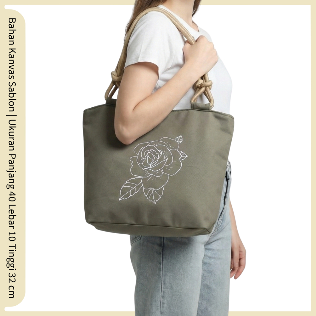 Tas Kanvas custom nevset bag tas promosi menerima pesanan ready banyak tas Totebag sablon tali sumbu