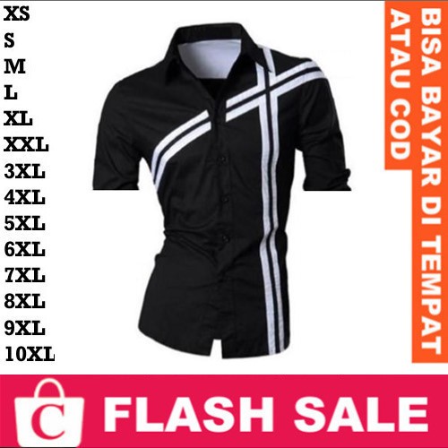 RISRUS FASHION Snowshop FortKlass FORTGLASS BOSBAJU Kemeja Laki Hem Cowok Jumbo Big Size Lengan Pend