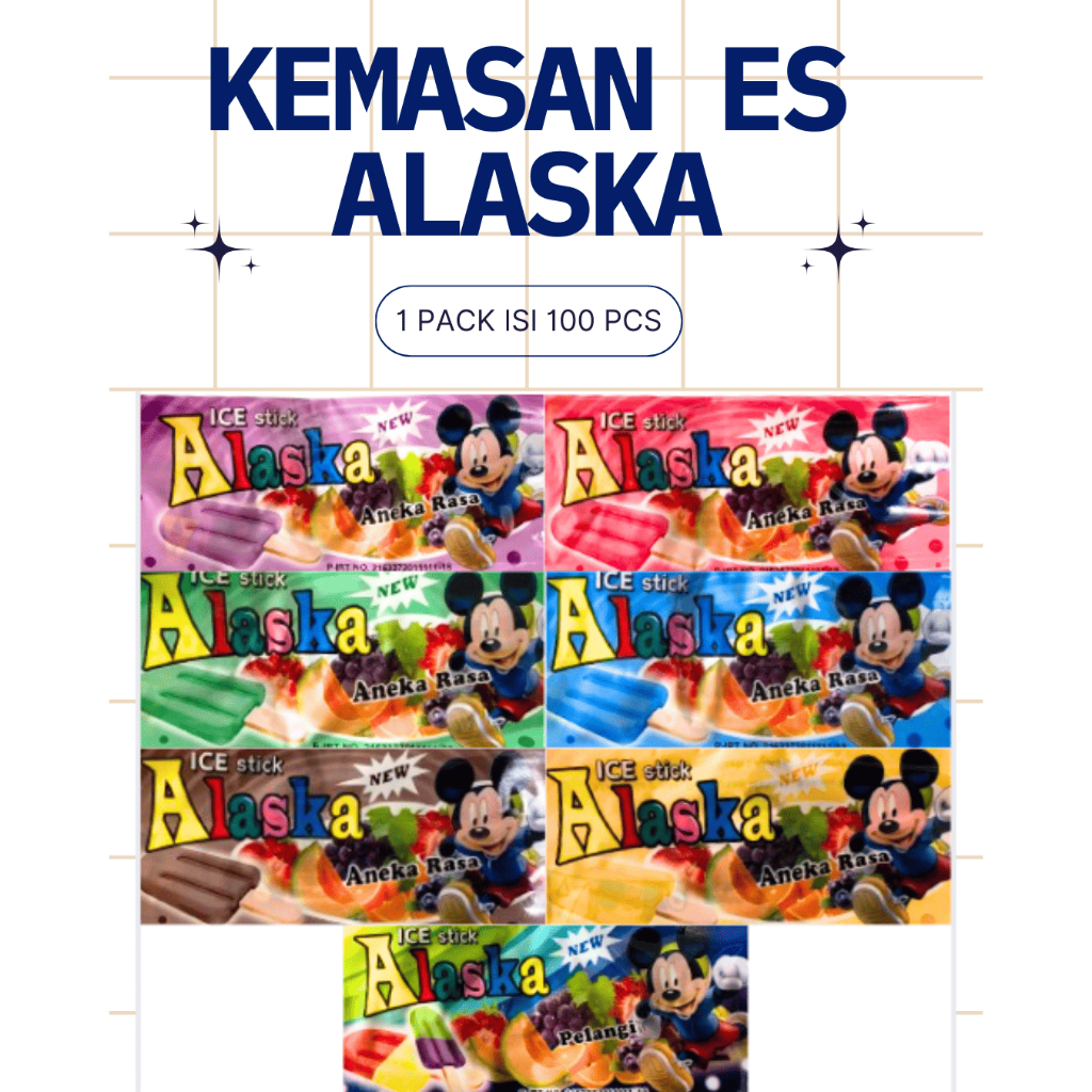 Bugkus Plastik Es Loli Alaska Isi 100 pcs Kemasan Es Krim Stick Bisa COD