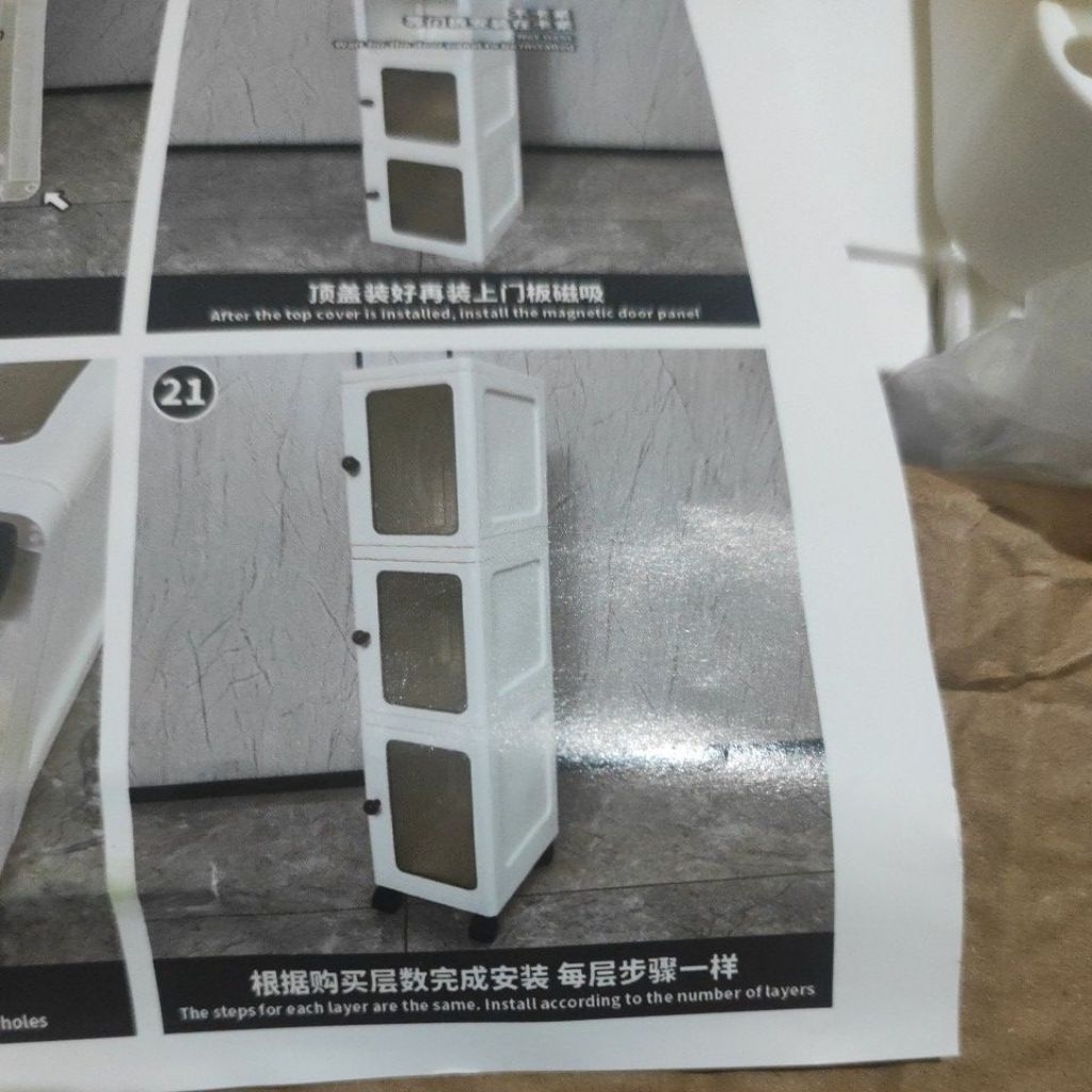 [Medan Ready Stock] Lemari Lipat Plastik 3 Susun Portable + Roda | Rak Ser[Medan Ready Stock] Lemari