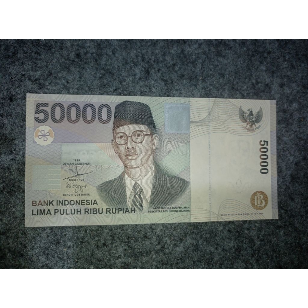 uang kertas kuno 50000 wr Supratman