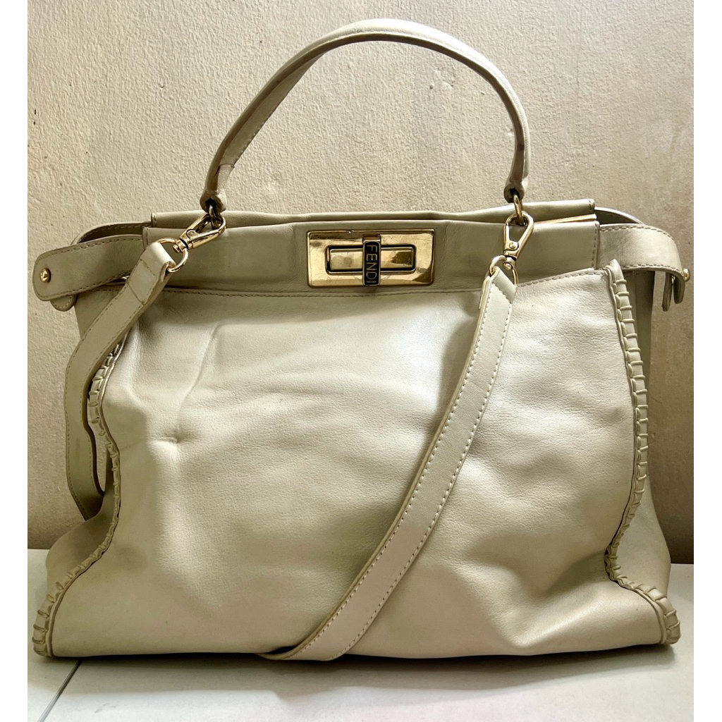 Fendi medium Peekaboo bag dove grey