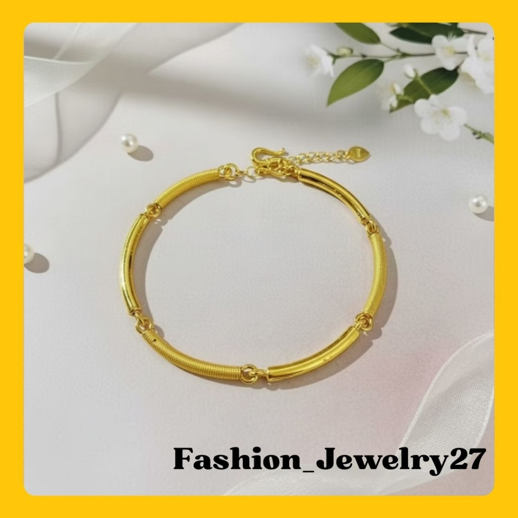 New Gelang Bambu Wanita Xuping Tambang Replika Emas Penang Lapisan Emas 24K