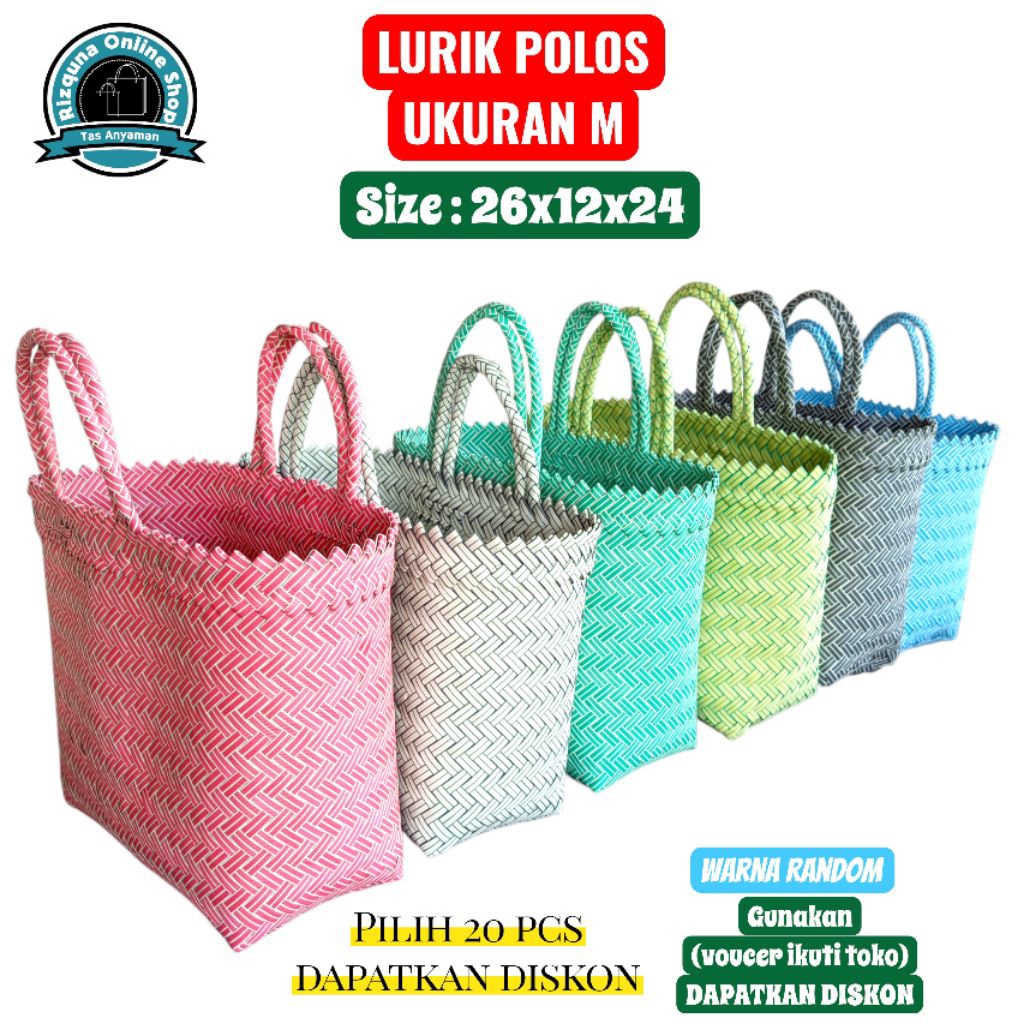TAS ANYAMAN PKASTIK POLOS TAS ANYAMAN HAMPERS MURAH PENGRAJIN NGAWI