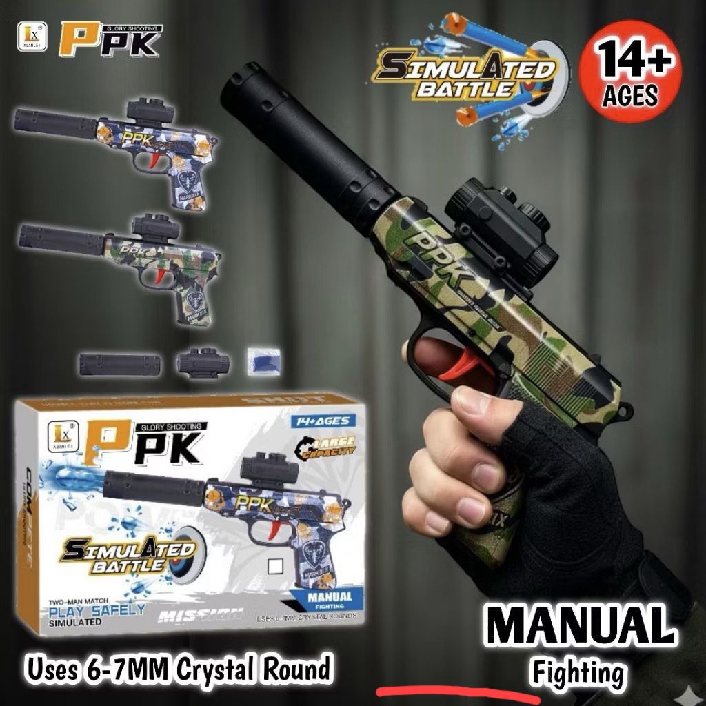 4 mainan pistol tembakan peluru water gell/jely mainan mainan anak-anak