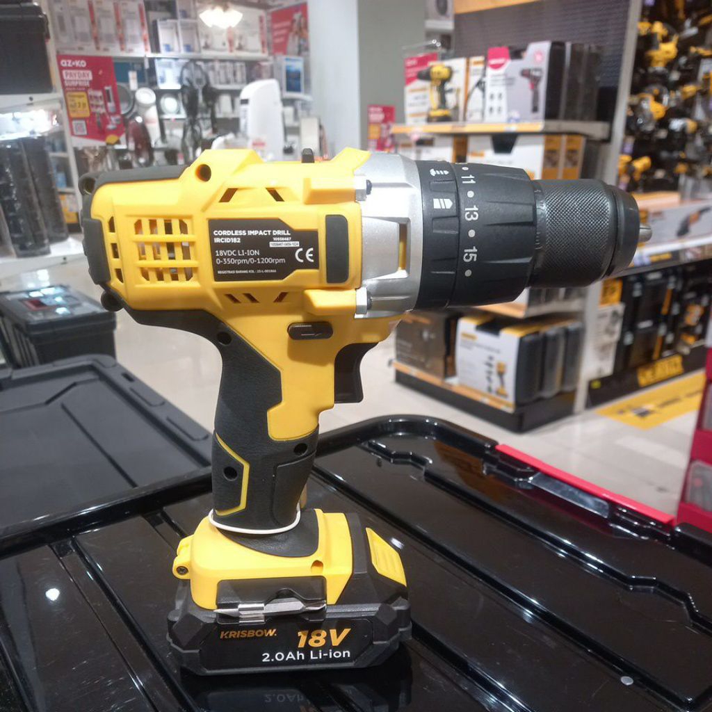 Krisbow Bor Cordless Impact 13mm 18V