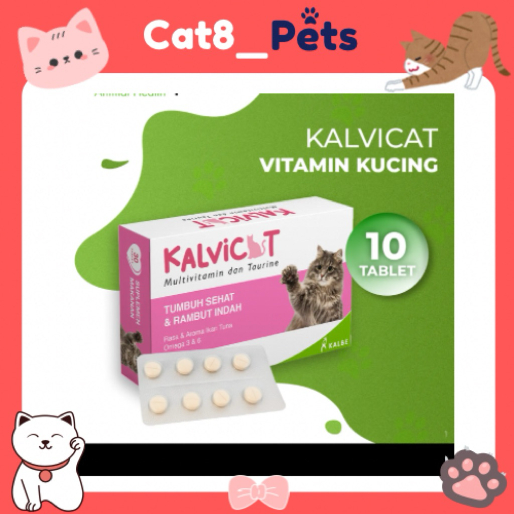 Kalvicat vitamin kucing dengan taurine 1 tablet