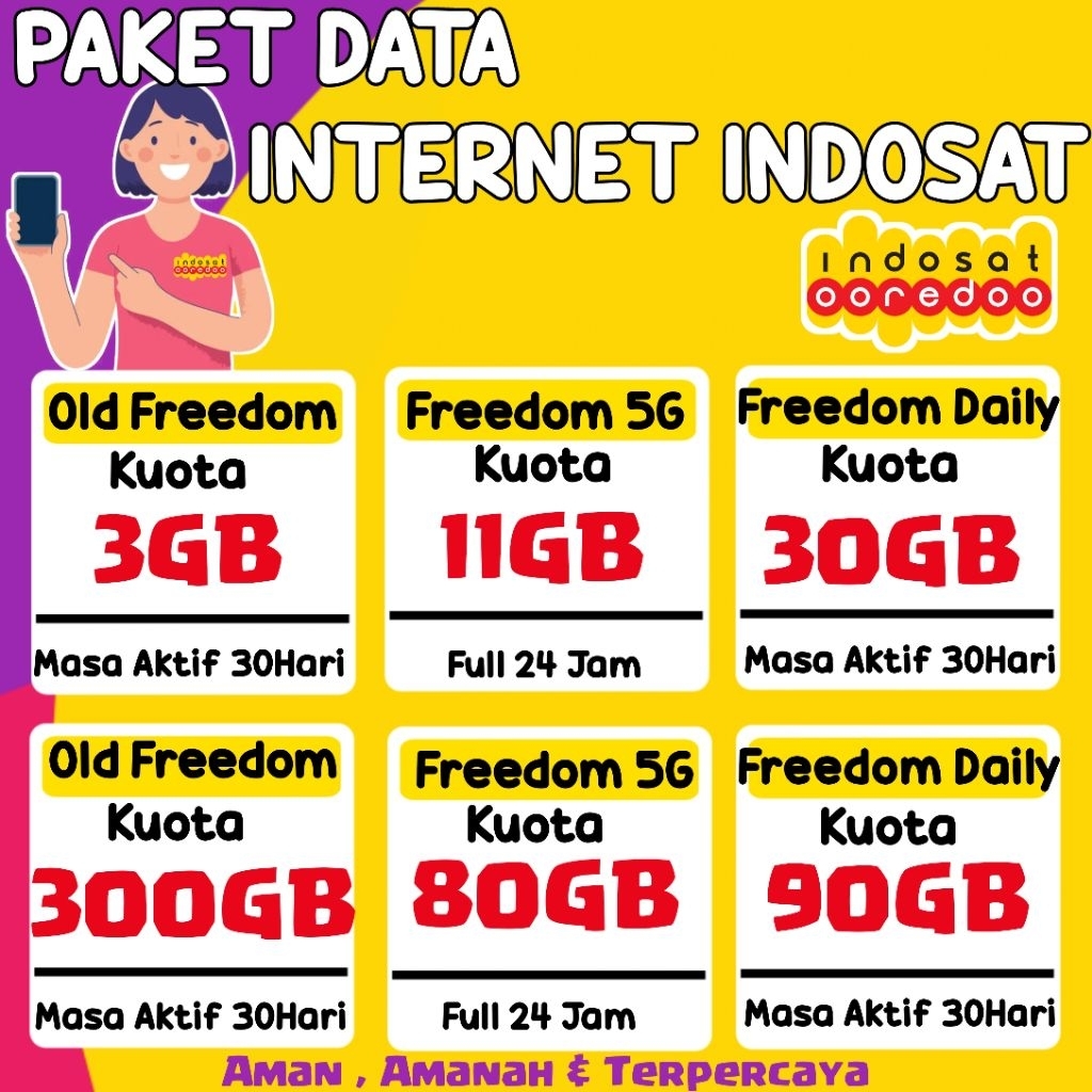 Paket Data Internet IM3 Indosat Ooredoo Freedoom Combo InternetMax Termurah
