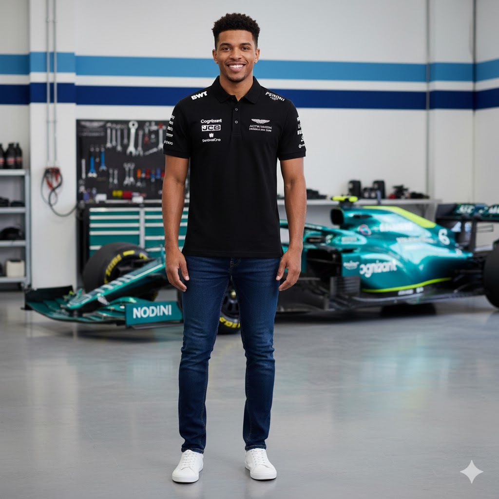 Polo Shirt Aston Martin F1 Team Black – Official Cognizant Edition  Kaos Polo Aston Martin Aramco F1