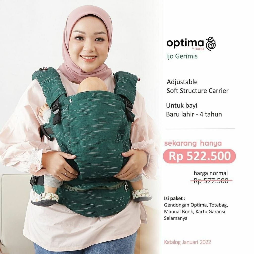 Gendongan Adjustable SSC Optima Nana Baby Carrier