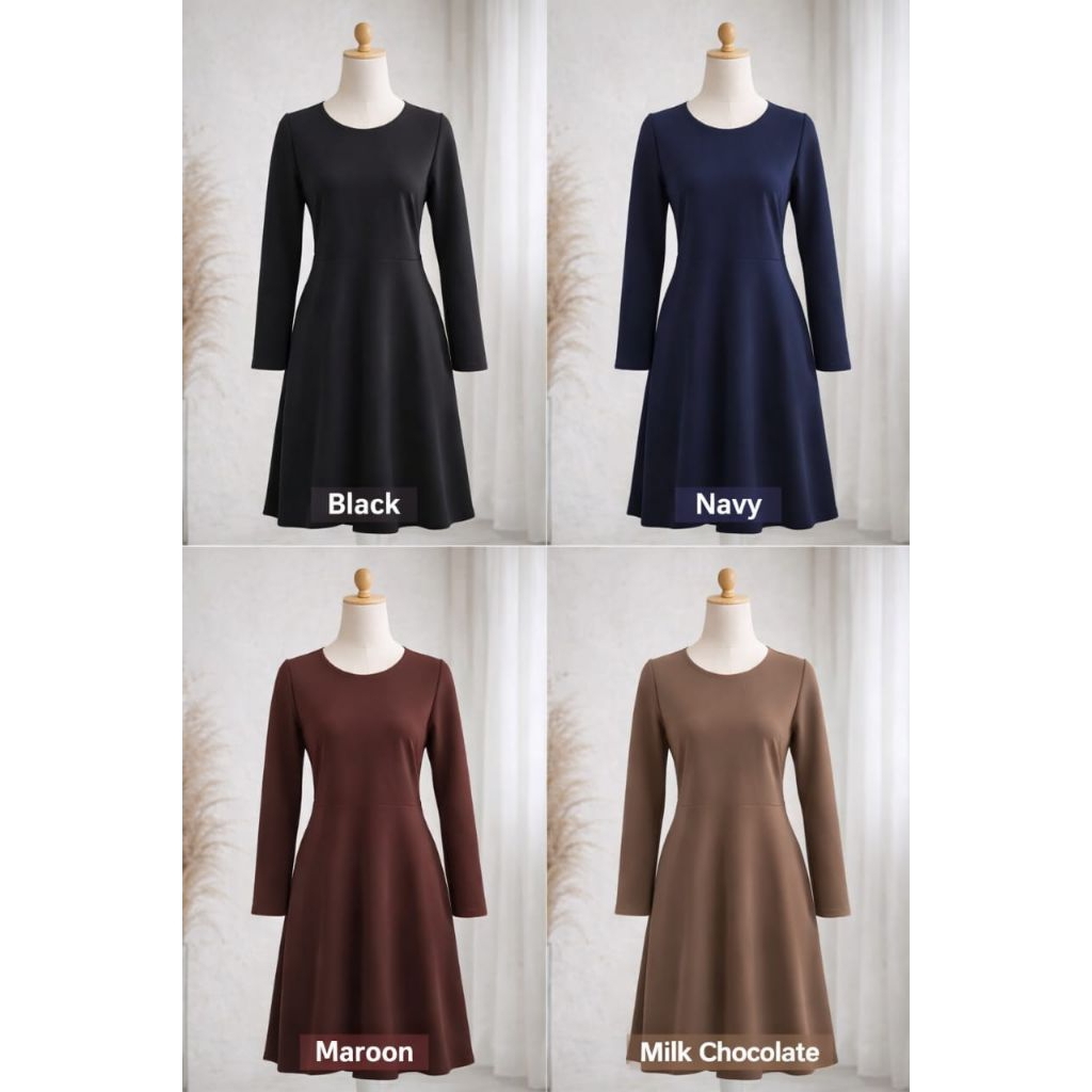 Dress Tunik lengan panjang scuba