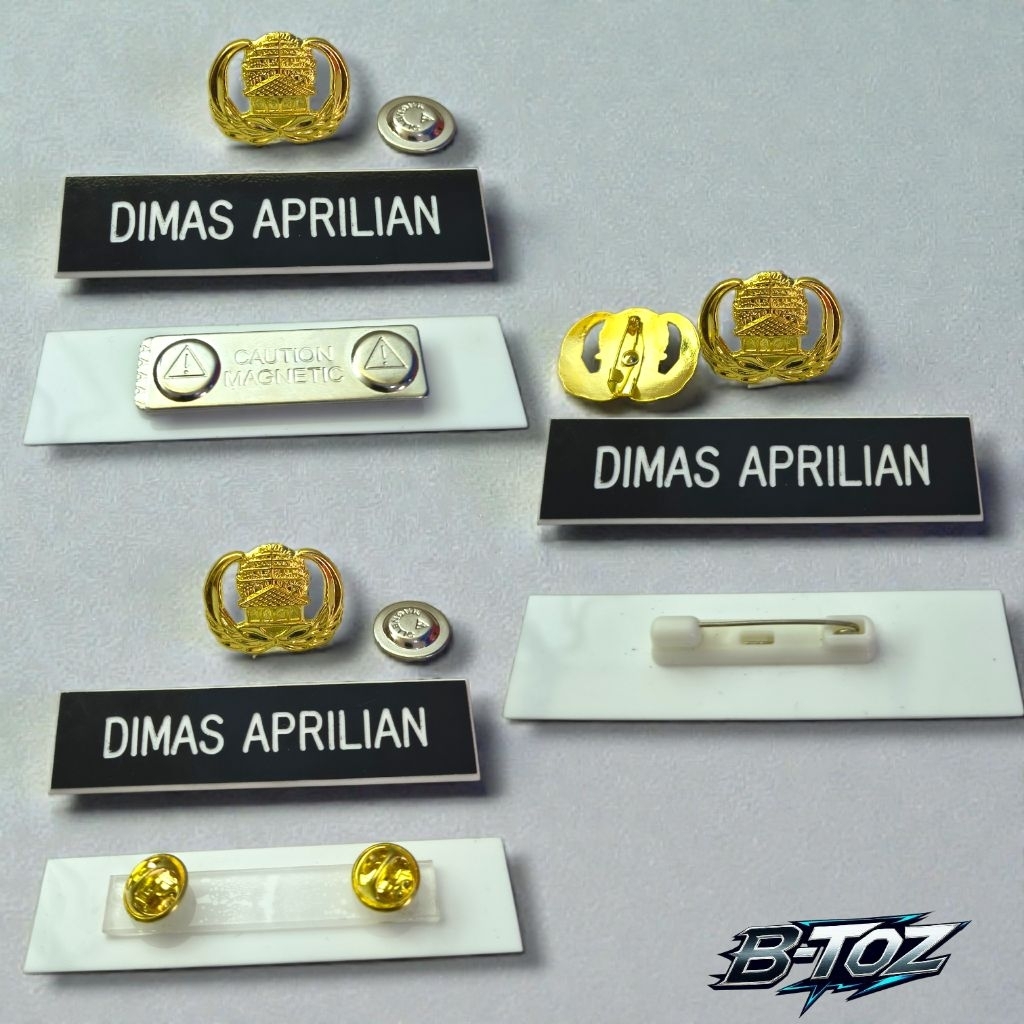 Name Tag / Papan Nama / Nama dada + Pin Korpri ASN/PNS