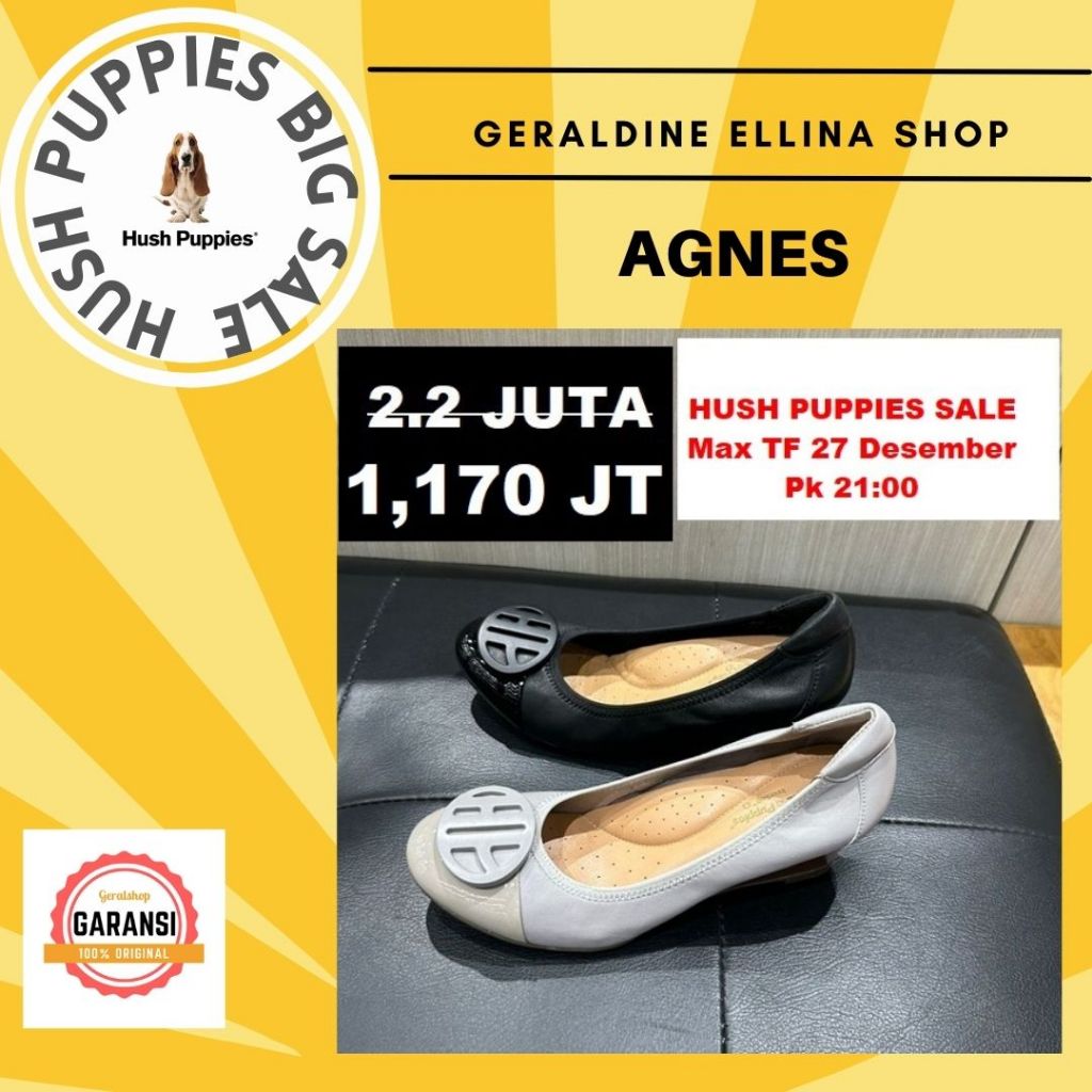 Sepatu Hush Puppies wedges wanita original SALE seri AGNES