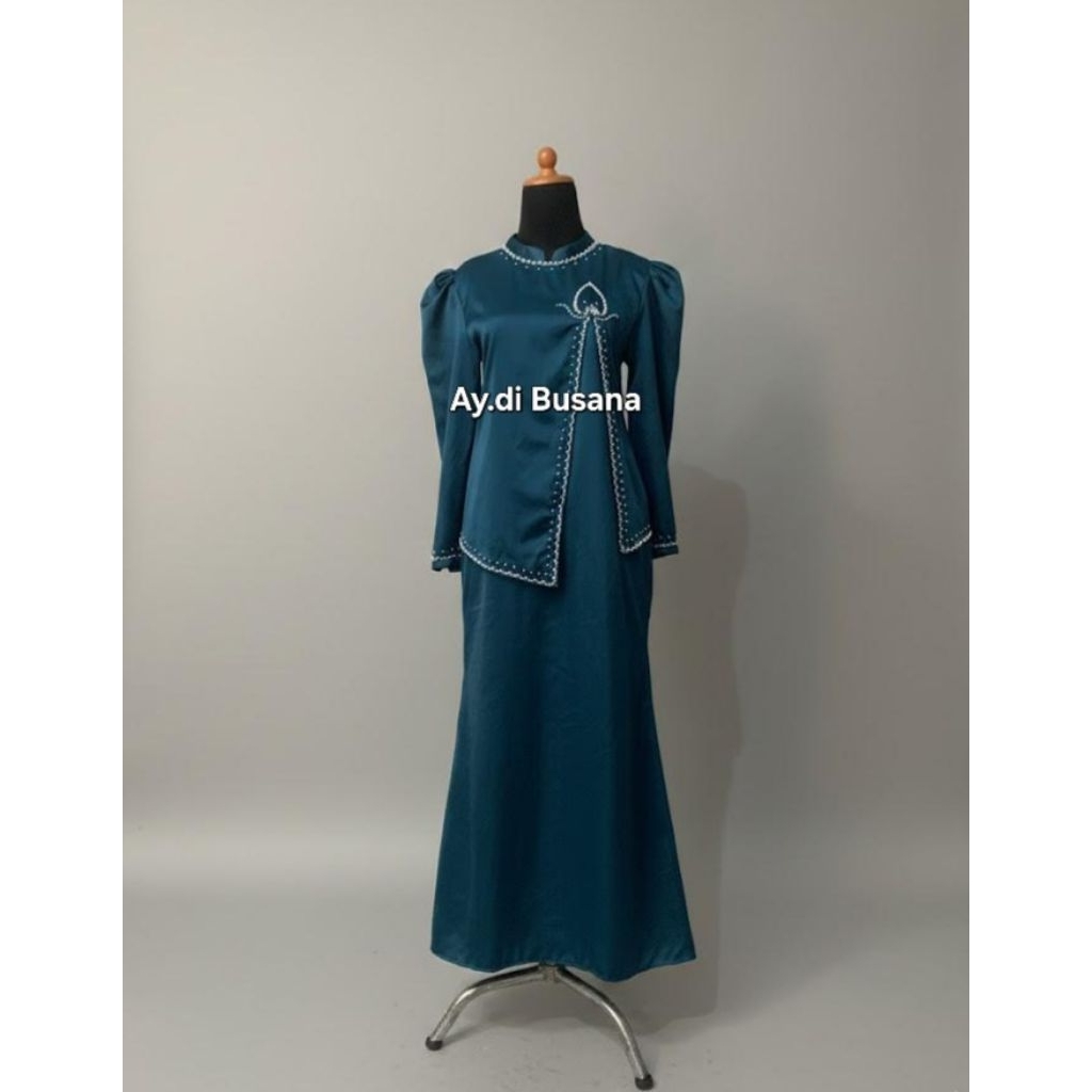 Dress Kondangan Emerald blue - Afifah dress kondangan gamis kondangan simpel