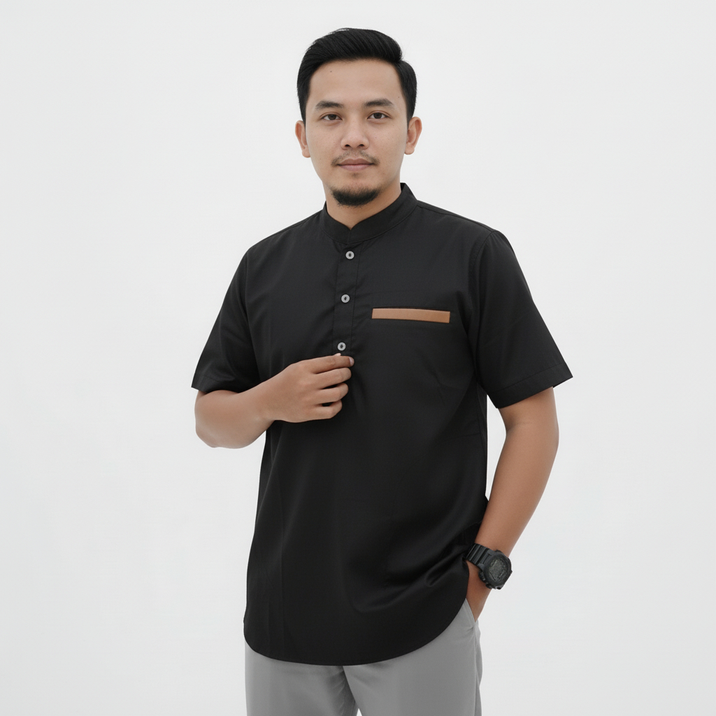 Baju koko kurta zubair lengan pendek toyobo fodu