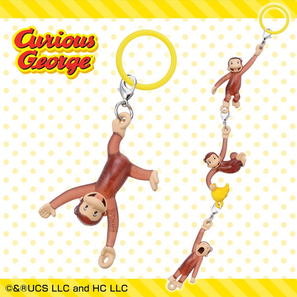 curious george keychain connect gashapon mejirushi curious george capsule toy takara tomy