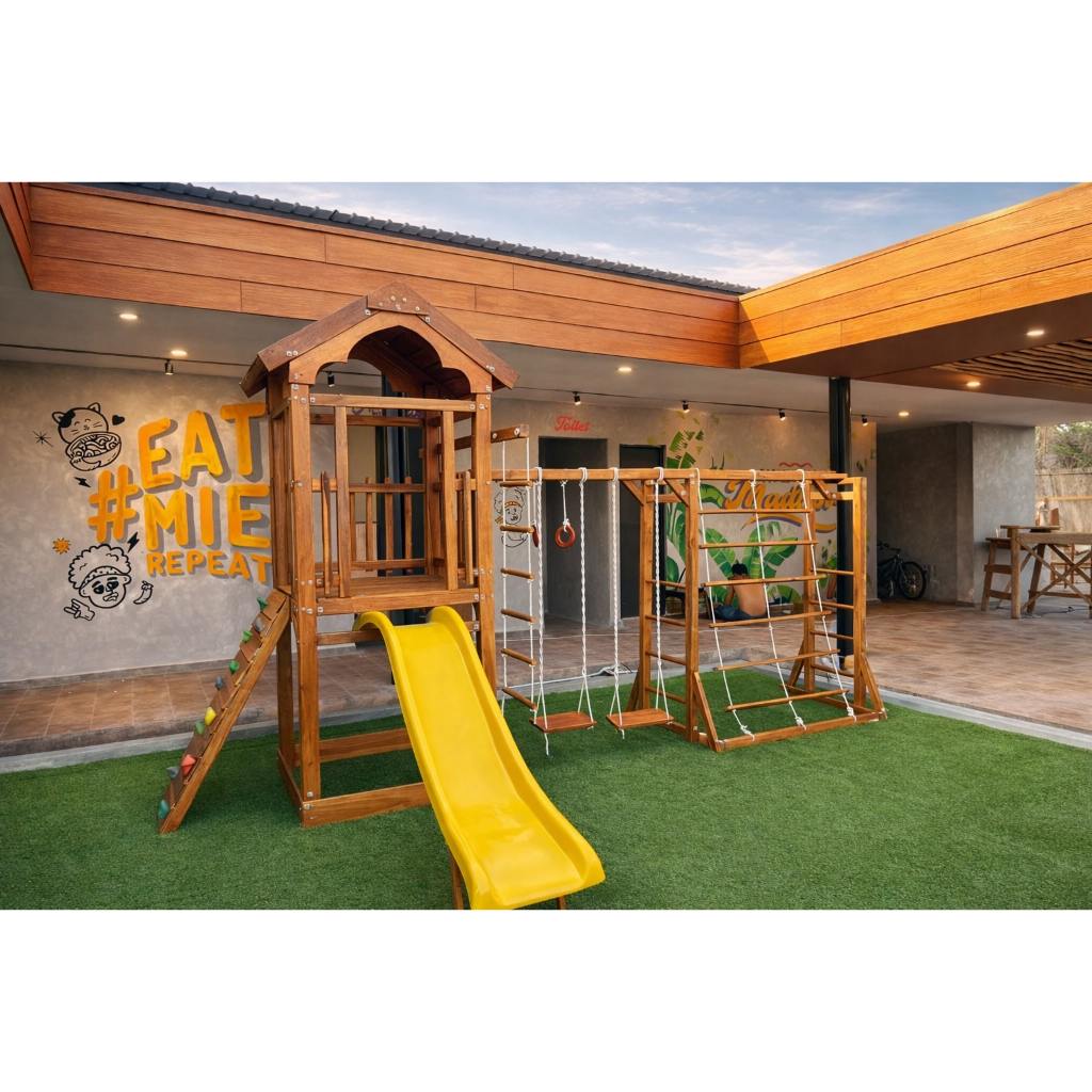 Brakiasi Rumah / Playhouse Kayu / Playground Kayu Type 2 Subsidi Ongkir Seluruh Indonesia