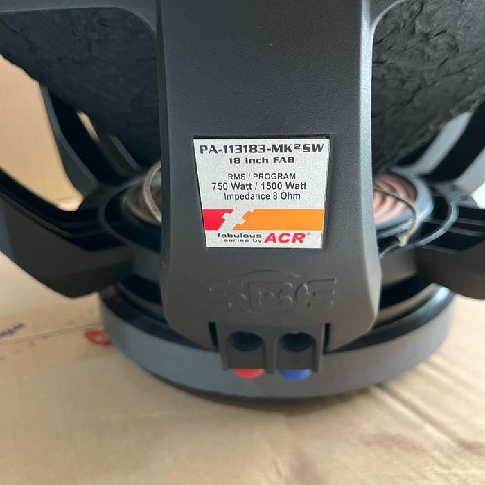 SPEAKER ACR FABULOUS 18" PA-113183-MK2 SW FAB SUBOOFER 1500 WATT ORI