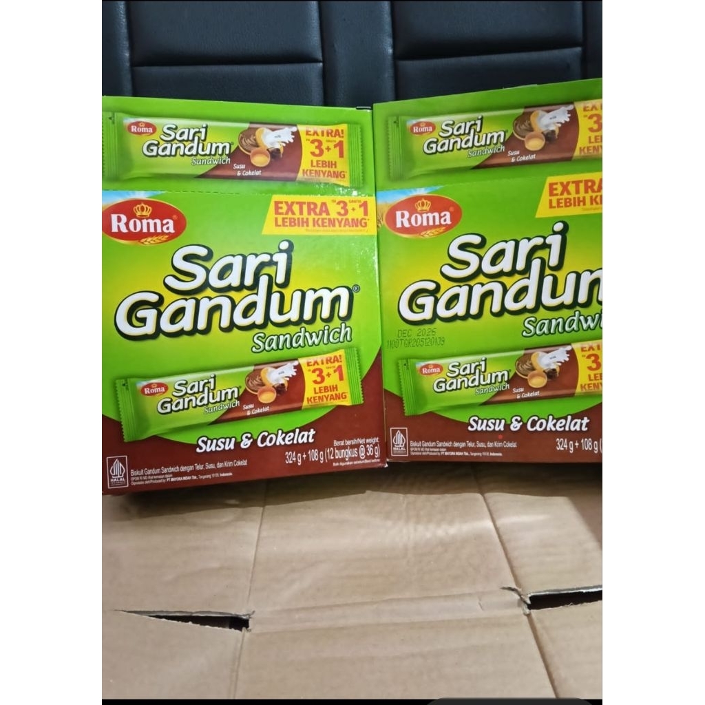 Roma Sari Gandum coklat box isi 12 sachet