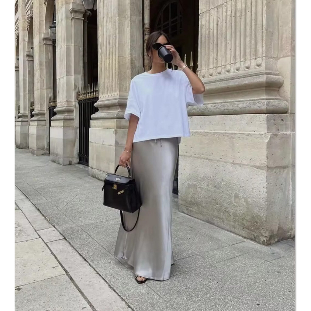 Rok satin wanita / Undangan / Casual / Rok wanita kekinian