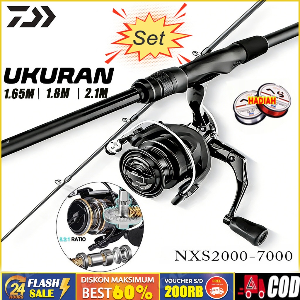 2026 NEW Daiwa Set Pancing Spinning Reel Max Drag 30kg / Garansi 1 Tahun