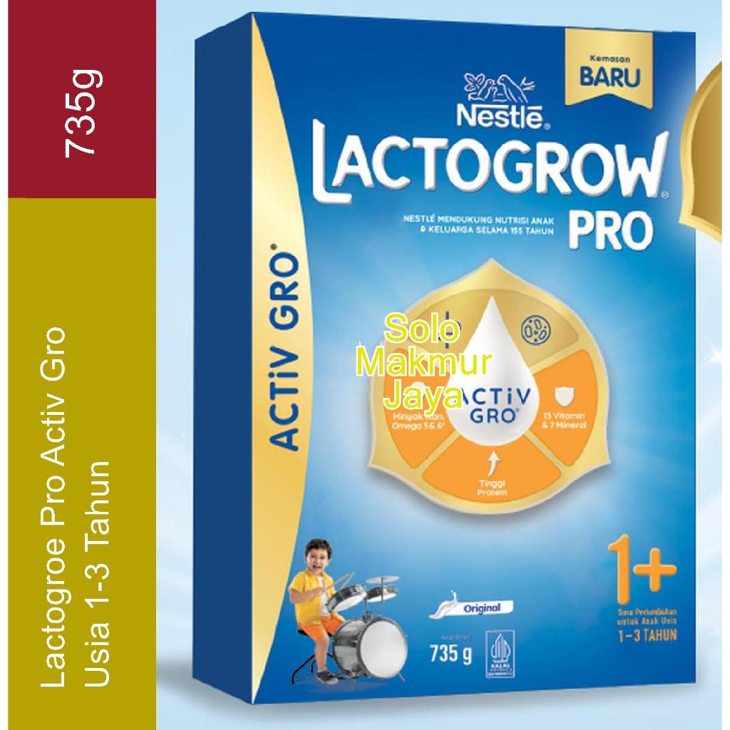 Nestlé LACTOGROW PRO 1+ / LACTOGROW 3 Plain Susu Anak 1-3 Tahun Box 735g - Lactogrow 3 Original 1-3 