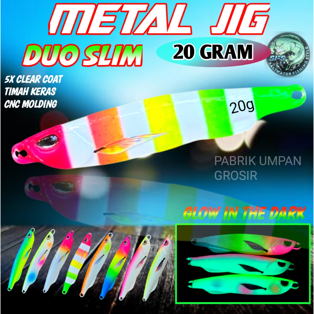 Micro jig full gid metal jig 20 Gram Metal jig fosfor metal jig Glow in the dark gid micro jig siang