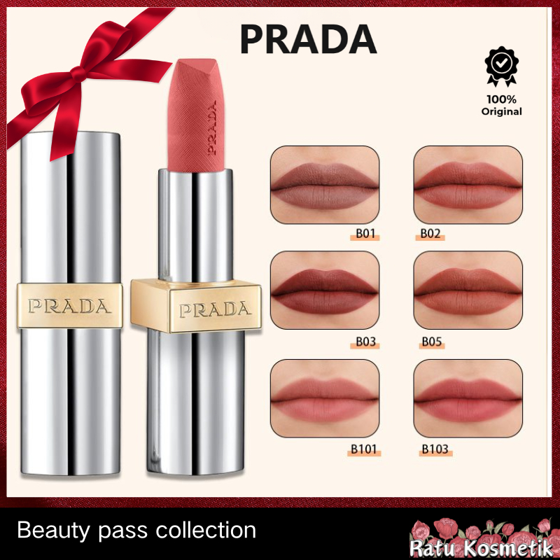 ORIGINAL Prada Beauty  Monochrome Soft Matte Blur Lipstick 3.8g/PRADA Beauty Moisturizing Lip Balm