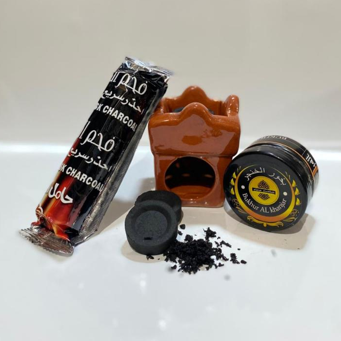 Paket Bukhur Alfia ( Arang+Bukhur+Prapen ) Bukhur Pengharum Ruangan / Arang Magic Dan Bukhur