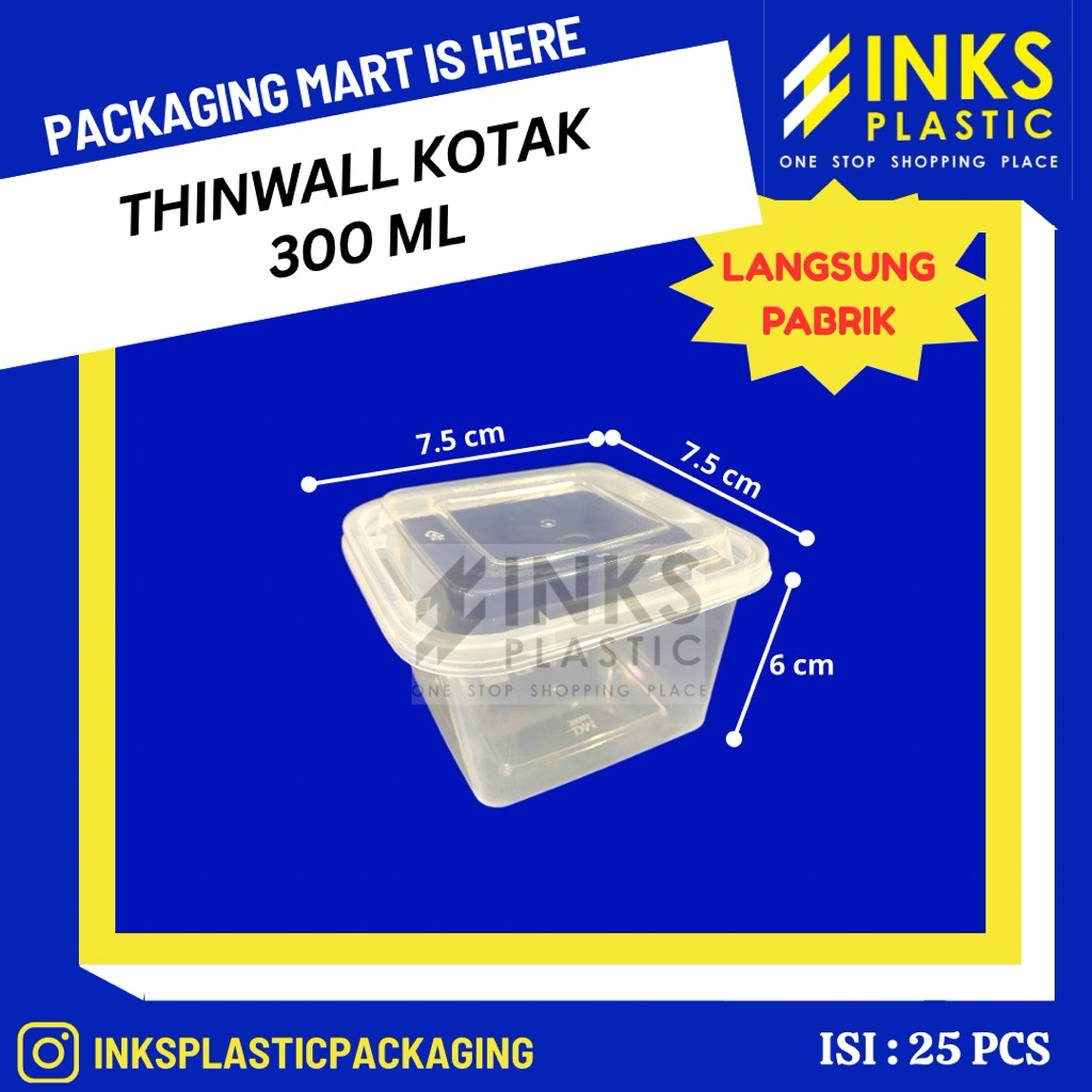 THINWALL KOTAK 300 ML SQUARE 300ML