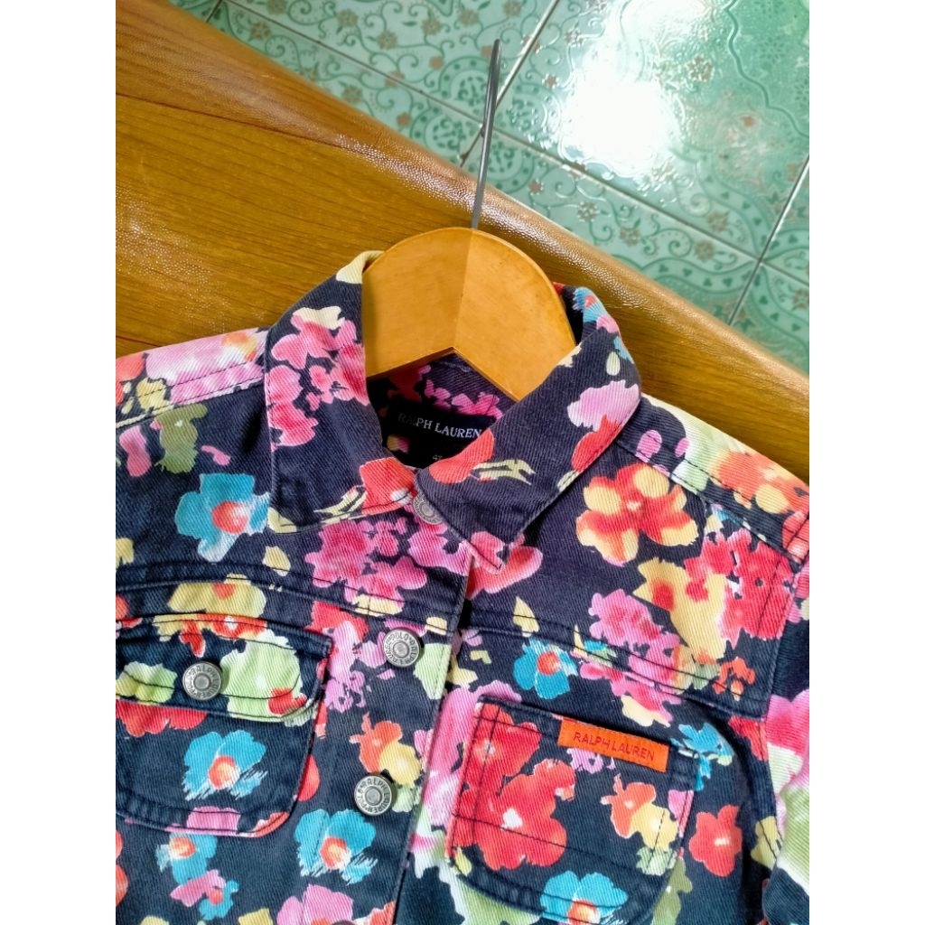 jaket jeans motif ralph laurent