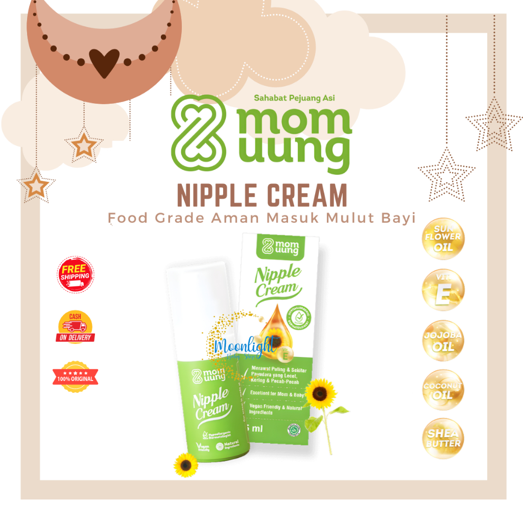Mom Uung Nipple Cream Salep Krim Puting Luka Lecet Ibu Menyusui Aman Untuk Bayi Food Grade Natural I